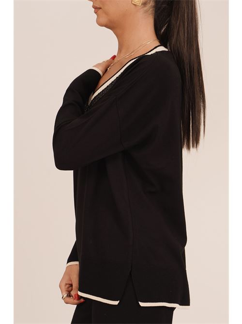 Maglia in viscosa Love To Love by Gai Mattiolo | LT674NERO/BEIGE